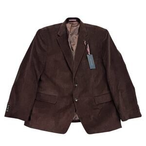 Tommy Hilfiger Mens Daltry Modern Fit Corduroy Sport Coat Chestnut Red 46S